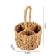 thumbnail image 3 of Cesta de mimbre multiusos tejida a mano | Almacenamiento redondo, regalo, picnic o canasta de flores | Material de poliéster natural | Diseño de mango portátil | 30x20x20cm | Marrón, 3 of 6