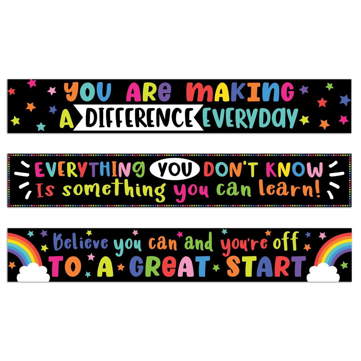 Light Color 2 Pieces Motivational Classroom Banner Poster Kindness Matters School Banner Poster with 40 Glue Points for Elementary and Middle School Preschool Wall Decor