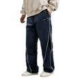 thumbnail image 2 of Men's Baggy Track Pants Y2K Streetwear Pants Drawstring Letter Pockets Casual Lounge Trousers Navy XL, 2 of 9