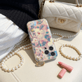 thumbnail image 6 of siduater for iPhone 16 Pro Max Case for Girls Women | Colorful Retro Oil Painting Flower Phone Cover with Adjustable Grip Loop Strap Handle Kickstand, Camellia Pink, 6 of 9