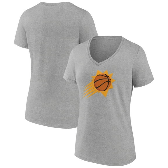 Women's Heather Gray Phoenix Suns Alternate Logo V-Neck T-Shirt