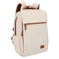 thumbnail image 2 of Beige 20-35L Waterproof Travel Backpack with USB Charging Port - Fits 16-Inch Laptop, Adjustable Shoulder Straps, Suitcase Strap, 180° Opening Main Compartment for College, Daily Commute & Trips,, 2 of 6
