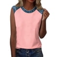 thumbnail image 5 of Domuza Woman's July Of 4th Shirts Usa Flag Graphics Sleeveless Top Casual Grew Neck T Shirts 2026 Summer Trendy Clothes Pink XL, 5 of 6