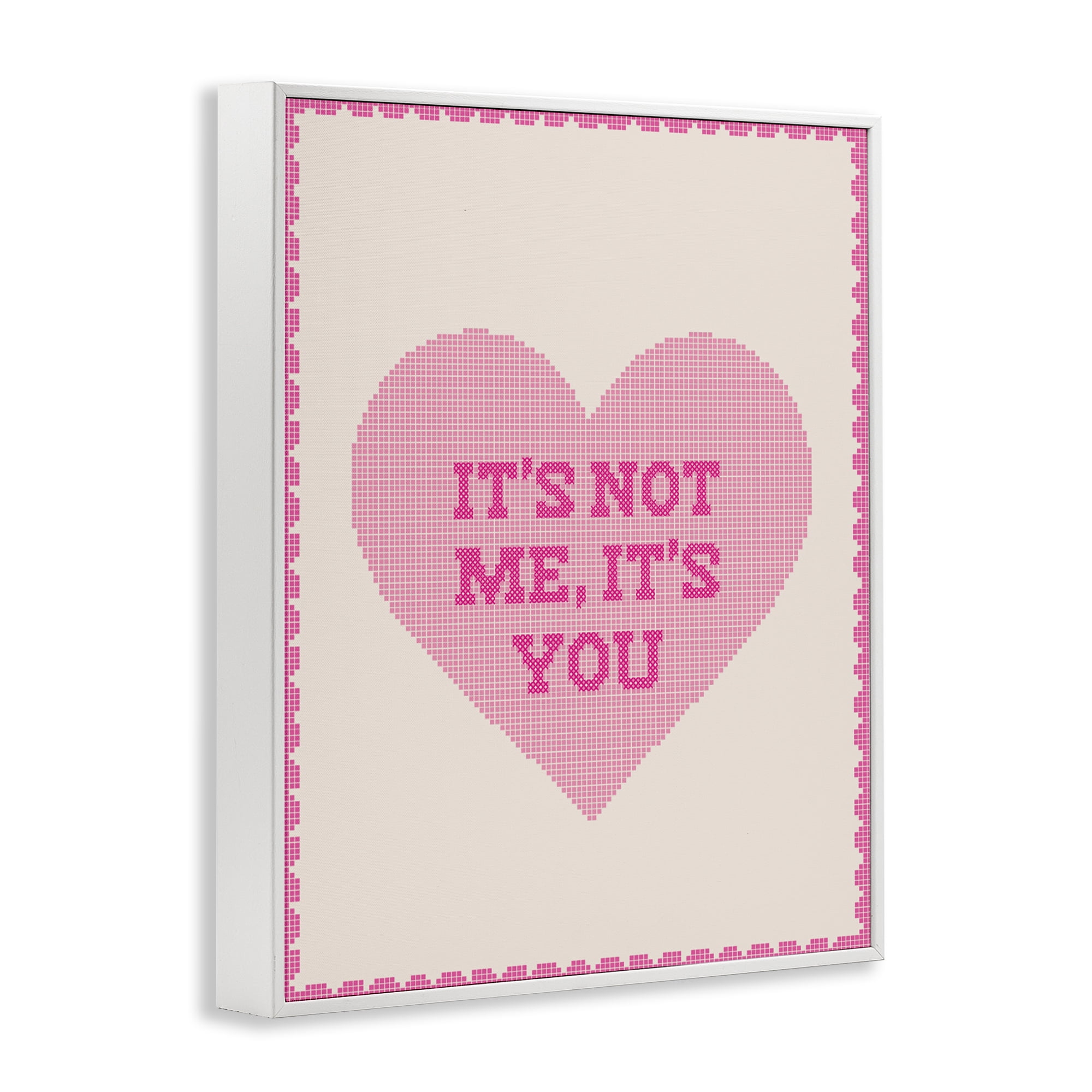 Stupell Industries Not Me It's You on Heart White Framed Giclee Art, design by Lil' Rue