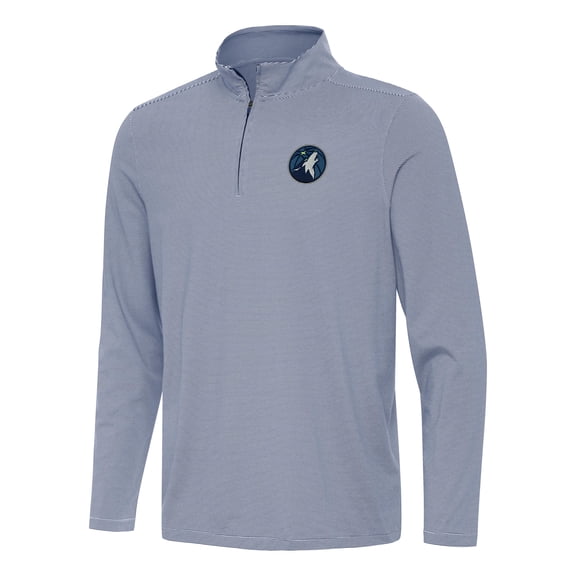 Men's Antigua  Navy Minnesota Timberwolves Twine Quarter-Zip Top