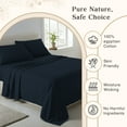 thumbnail image 6 of Blissbayweave 4-Piece King Size Sheets Set Egyptian Cotton - 400 Thread Count Sheets King - Navy Blue, 6 of 6