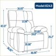 thumbnail image 6 of Recliners Oversized Power Lift Chair with Dual Motor, Massage & Heat, Hidden Cup Holders, 350lbs Capacity | Navy Blue | Chenille, 6 of 22
