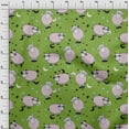 thumbnail image 4 of oneOone Polyester Spandex Green Fabric Kids Sheep Dress Material Fabric Print Fabric By The Yard 56 Inch Wide, 4 of 4