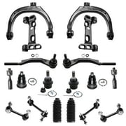 Detroit Axle - Front 18pc Suspension Kit for Chevy Trailblazer EXT SSR GMC Envoy Buick Rainier 9-7X, 4 Control Arms 4 Ball Joints 4 Sway Bars Front & Rear 4 Outer Inner Tie Rods Replacement 2 Boots