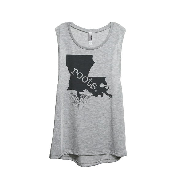 Thread Tank Home Roots State Louisiana LA Women's Sleeveless Muscle Tank Top Sport Grey Small