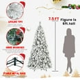 thumbnail image 3 of Resenkos Artificial 7.5ft Flock Christmas Tree with 1252PVC/Hard Needle Mixed Branch Tips,Hinged Premium & Foldable Base for Indoor Holiday Decorating, Green White, 3 of 8