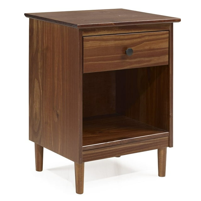 Pemberly Row Table de Chevet 1 Tiroir en Noyer