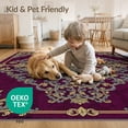 thumbnail image 4 of ODIKA 4'x6' Washable Area Rug Horror Winged Creature Victorian Flourish Decorative Mirrored Design for Dorm Room, Small Living Stain Resistant Low Profile, Easy Care, 4 of 7