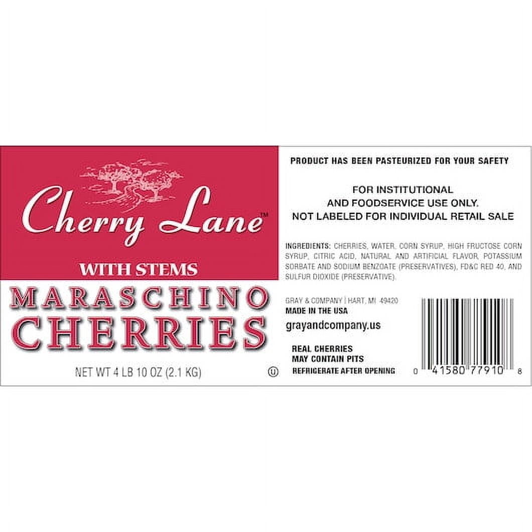 Cherry Lane Maraschino Cherry with Stem, 0.5 Gallon, 6 Per Case