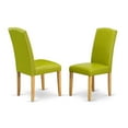 thumbnail image 3 of Modern 5-Piece Dining Set - Wood Table & 4 Chairs - Oak Finish, Green PU Leather, 3 of 5