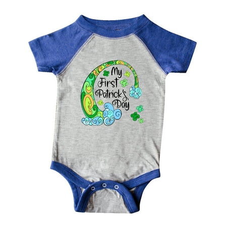 

Inktastic My 1st St. Patrick s Day Green Rainbow and Clovers Gift Baby Boy or Baby Girl Bodysuit
