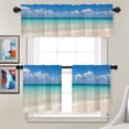thumbnail image 2 of Blue Ocean Tropical Beach Valances Half Window Curtain, Beautiful Beach Phi Islands View Andaman Sea Krabi Kitchen Valances for Bedroom Heat Insulated for Decor 52x18 Inch, 2 of 6