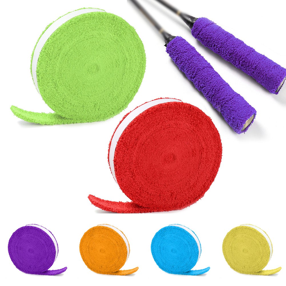 Splihome Badminton Tennis Grip Tape Towel Glue Anti-Slip Racket Grip Sweatband，Red