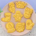 thumbnail image 3 of Galletas de fondant tridimensionales con temática navideña, herramienta para hornear bricolaje con juego de sellos, pan de jengibre, niño/niña, muñeco de nieve, Santa Claus, árbol de Navidad Afortunado Sencillez, 3 of 5