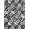 thumbnail image 4 of 8' Grey Mocha Machine Woven Geometric Illusion Indoor Runner Rug, 4 of 4