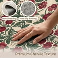 thumbnail image 6 of ODIKA 9'x12' Washable Area Rug Low Pile, Flatwoven, Circle Botanical Semi Symmetrical Vine Traditional Semicircle for Great Room, Indoor Concept, Large Living, 6 of 7