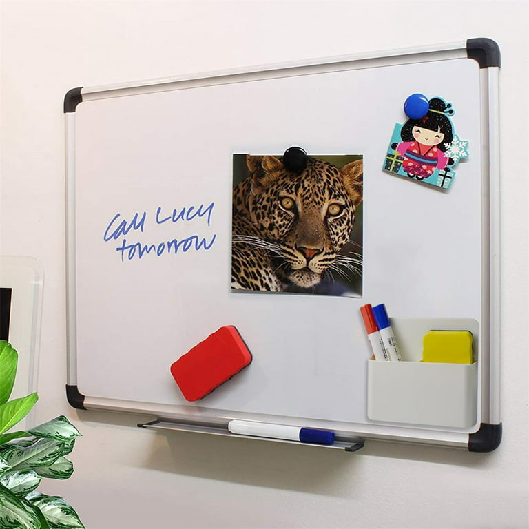 MaxGear Magnetic Dry Erase Marker Holder, Whiteboard Marker Holder with 3  Markers and 1 Eraser & Wall Mounted Marker Organizer 3 Compartments Dry