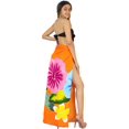 thumbnail image 4 of HAPPY BAY Women's Beachwear Summer Bikini Wraps Beach Wrap Sarong Coverups Skirt Bathing suit Swimsuit Swimwear Swim Cover up for Women One Size Orange, Floral, 4 of 5