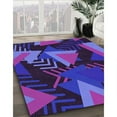 thumbnail image 2 of Ahgly Company Indoor Square Patterned Indigo Purple Area Rugs, 8' Square, 2 of 6