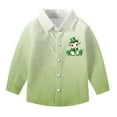 thumbnail image 3 of Chemise Décontractée pour Garçons, Chemise à Manches Longues pour la Saint-Patrick, Haut à Imprimé Dégradé pour Enfants, Chemise de Mode à Col Rabattu pour les Vacances, Anniversaire, Usage Quotidien, 3 of 7