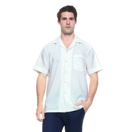 Mojito Collection Men's Guayabera Cuban Beach Wedding Short Sleeve Button Up Casual Dress Embroidered Shirt (Best Guayaberas In Miami)