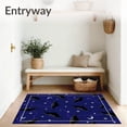 thumbnail image 3 of ODIKA 3'x5' Machine Washable Non-Slip Area Rug, Enchanted Nocturnal Creatures Beneath Twinkling Celestial High Traffic Rug, Blue, 514919, 3 of 7