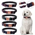 thumbnail image 2 of CSChome Pet Collar With Exquisite Workmanship Retro Denim Dog Collar - Tassel Decor, Comfortable Adjustable Plaid Pet Neck Strap, 2 of 7