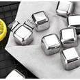 thumbnail image 2 of Stainless Steel Metal Beverage Chilling Rocks,Reusable Ice Cubes For Whiskey,Vodka,Liqueurs,Wine (27mm: 4 with clip), 2 of 5