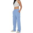 thumbnail image 3 of HSHDLDF Womens Cargo Sweatpants Casual Baggy Fleece High Waisted Joggers Pants, 3 of 5