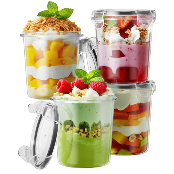 Envases de avena Overnight Oats Canfanni, 13 oz (paquete de 4), sin BPA