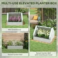 thumbnail image 3 of Outsunny Raised Garden Bed with Small Greenhouse, White and Silver, 3 of 9