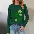 thumbnail image 2 of UngA St Patricks Day Shirt Women Long Sleeve Heart Lucky Clover T-Shirts St Patty's Day Long Sleeve Gift Tees Tops,Size M, 2 of 8
