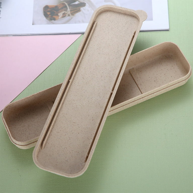 ChildAngle 750ml Wheat Straw 2 Layer Lunch Boxes Eco-Friendly Microwave, Beige