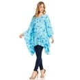 thumbnail image 3 of Sakkas Adalwin Desert Sun Lightweight Circle Ponch Tunic Top Blouse W / Embroidery - 36-Turquoise - One Size, 3 of 5