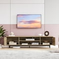 thumbnail image 3 of BELLEZE TV Stand for TV up to 75", Modern Entertainment Center with Storage Media Console Table with Cable Management, Wood TV Cabinet for Home Living Room Bedroom(Camel), 68"x15.6"x17.2", 3 of 7
