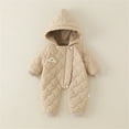 thumbnail image 3 of XEGLSBU Girls Winter Coat Size 6T Girls Down Jumpsuit Winter Thermal Outwear Baby Romper with Lightweight Warm Padding for Outdoor Play Boys Winter Coat 5T Khaki Size 18-24 Months, 3 of 5