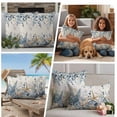 thumbnail image 5 of Blue Eucalyptus Coastal Outdoor Waterproof Pillow Covers, Beach Starfish Shell Nautical Rustic Decorative Square Throw Pillowcase Sofa Cushion Sham for Patio/Couch/Chair, 16"x16" 2 Pack, 5 of 8