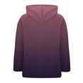 thumbnail image 3 of Fanxing Women's Zip Up Hoodies Gradient Drawstring Hooded Swaetshirts Oversized Fleece Fall Jacket Coat with Pocket Pink 2XL, 3 of 4