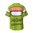 thumbnail image 2 of Daiia Fresh Sushi Men's Linen Shirts Short Sleeve Casual Shirts Button Down Shirt for Men Beach Summer Wedding Shirt-4X-Large, 2 of 7
