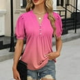 thumbnail image 2 of Liquidation d'Économies! Hauts pour Femmes Grande Taille, Blouse d'Été à Manches Courtes pour Femmes, Blouse Décontractée à Imprimé à Col en V à Manches Courtes pour Femmes, 2 of 5