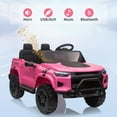 thumbnail image 4 of EastVita 24V Kids Ride on Car 2 Seater Electric Ride on Toy for Toddlers Battery Powered Ride on Truck Car with Remote Control, Battery Display, Handle, Trunk, LED Lights, Music pink, 4 of 8