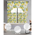 thumbnail image 2 of Summer Lemon Swag Kitchen Curtains Sets for Windows 24 Inch Length, Yellow Fruit Farm Vintage White Wood Grain Short Window Curtain Panels Swags Valances and Tiers 3 Piece Set for Cafe/Dining Room, 2 of 5