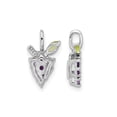 thumbnail image 2 of 1/5 Carat (Ctw) Amethyst and Peridot Grape Charm Pendant Necklace in Sterling Silver with Chain for Women, 2 of 5