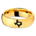 thumbnail image 2 of Tungsten Texas The Lone Star State Heart Band Ring 7mm Men Women Comfort Fit 18k Yellow Gold Dome Polished, 2 of 4