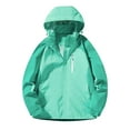 thumbnail image 1 of Pisexur Manteau de Pluie Léger pour Femmes Imperméable à Blocs de Couleur Manteau de Pluie Coupe-Vent Manteaux de Pluie Imperméables avec Capuchon L-5TG, 1 of 2